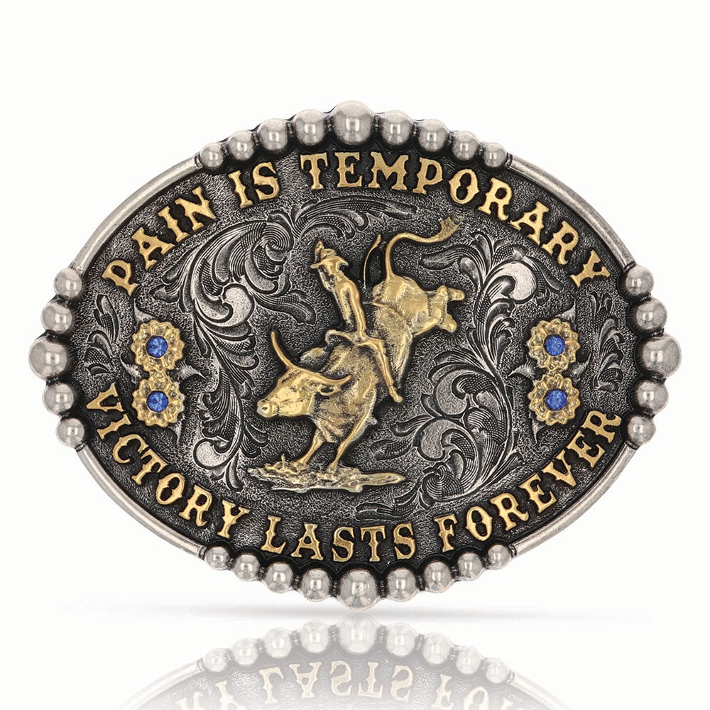 Attitude Pain is Temporary Belt Buckle