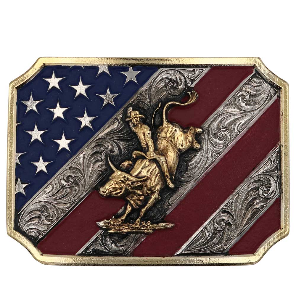 Attitude Bull Rider/Flag Buckle