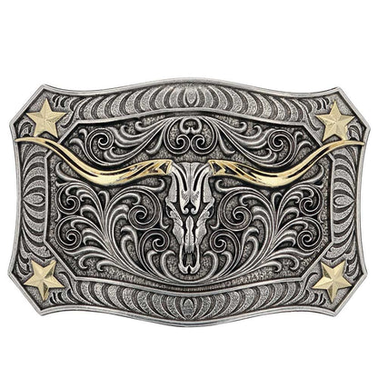 Attitude Longhorn Crest Filigree Attitude Belt Buckle