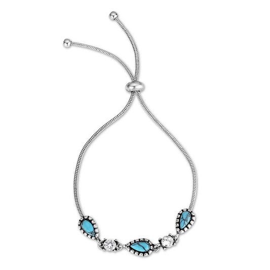 Attitude Snowfall Ridge Turquoise Bolo Bracelet