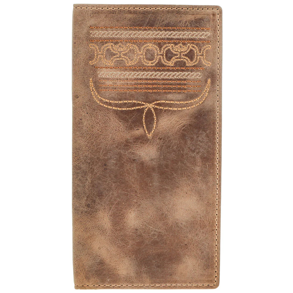 Hooey Dalton Smooth Brown with Stitching Rodeo Wallet