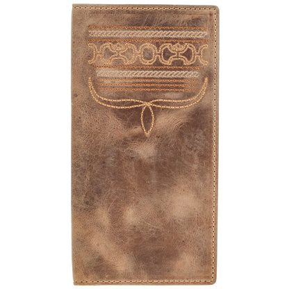 Hooey Dalton Smooth Brown with Stitching Rodeo Wallet