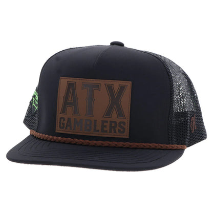 Hooey Austin Gamblers Hat Black with ATX Leather Patch