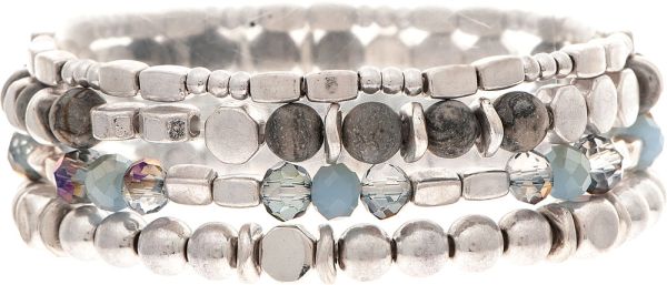 Rain Blue/Gray Beaded Bracelet