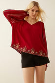 Bohera Scarlet Doe Embroidered Top