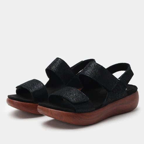 Alegria Bailee Crackle Black Sandal