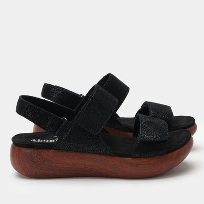 Alegria Bailee Crackle Black Sandal