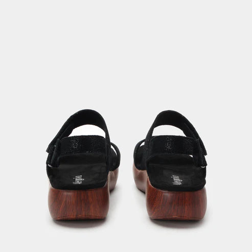 Alegria Bailee Crackle Black Sandal