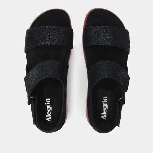 Alegria Bailee Crackle Black Sandal