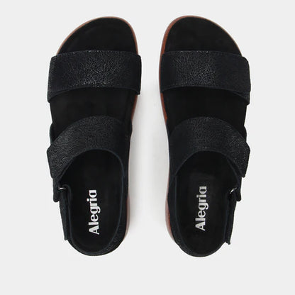 Alegria Bailee Crackle Black Sandal