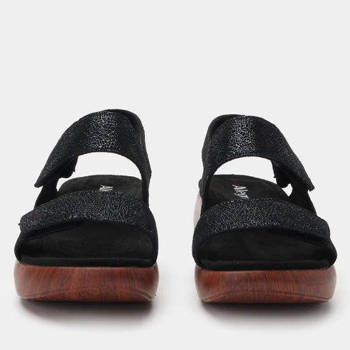 Alegria Bailee Crackle Black Sandal