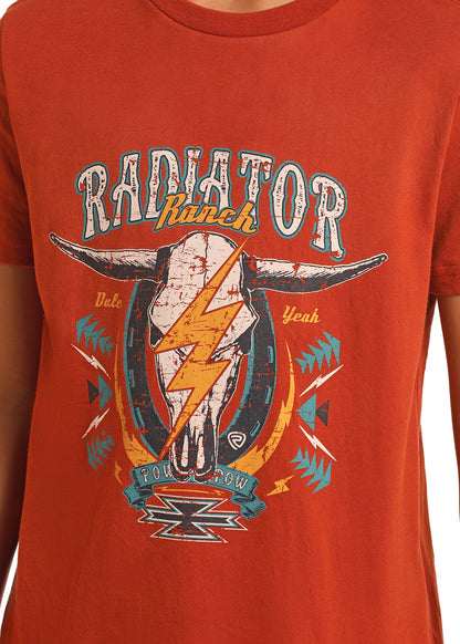 Dale Brisby Kids Skull Graphic Tee Rust