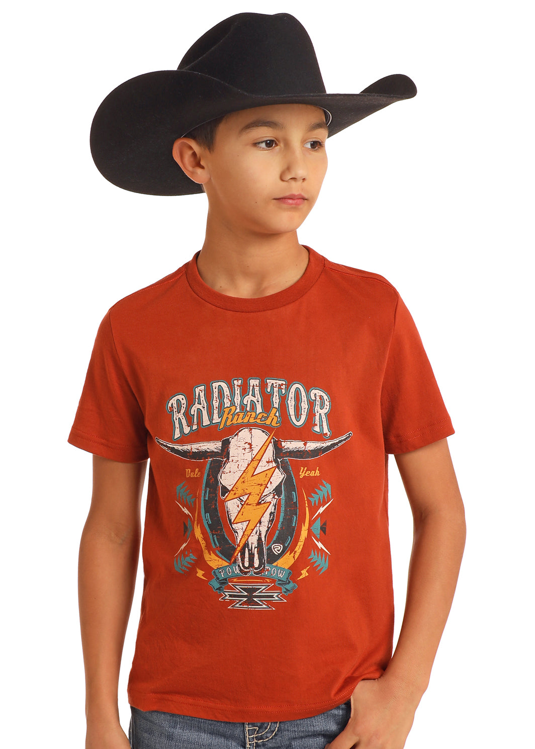 Dale Brisby Kids Skull Graphic Tee Rust