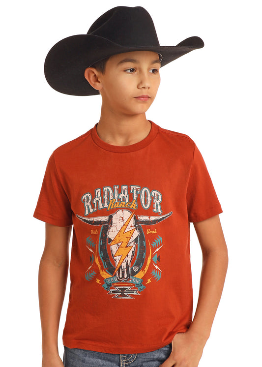 Dale Brisby Kids Skull Graphic Tee Rust