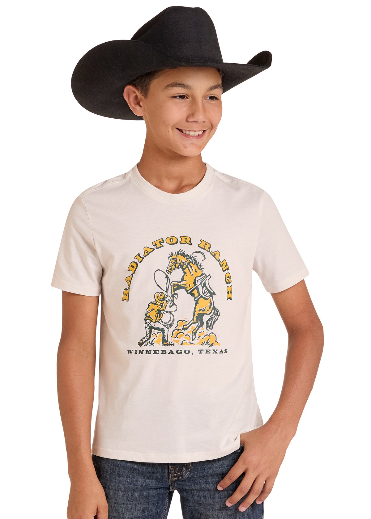 Rock & Roll Radiator Ranch Bronc T-Shirt Natural
