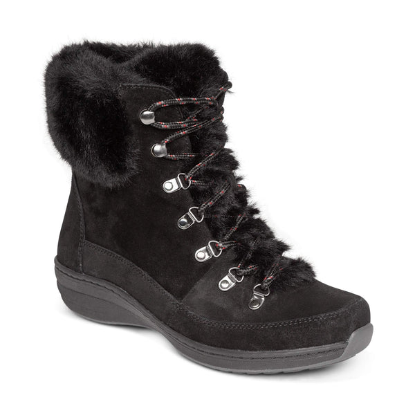 Aetrex Jodie Fur Black