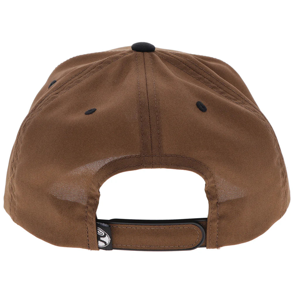Bad Company Tan 5-Panel Trucker with Red White Embroidery Logo