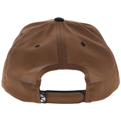 Bad Company Tan 5-Panel Trucker with Red White Embroidery Logo