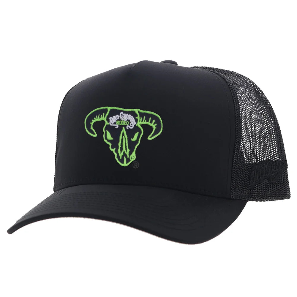 Hooey Bad Company 5 Panel Trucker Snapback Hat Black/Green