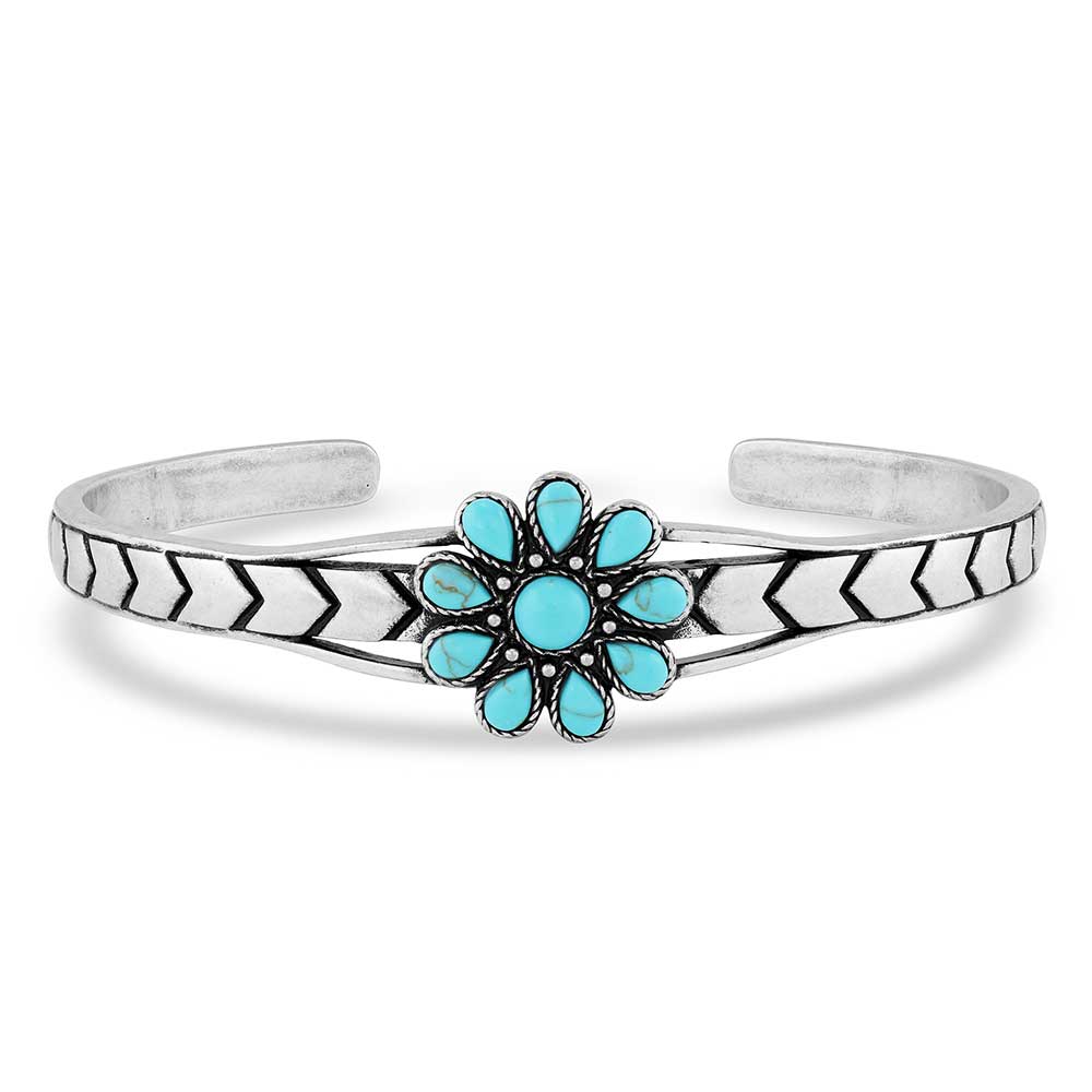 Montana Blue Sunflower Turquoise Cuff Bracelet