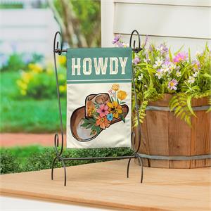 Evergreen Howdy Floral Cowboy Hat Garden Flag
