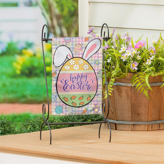 Evergreen Gingham Easter Burlap Garden Flag
