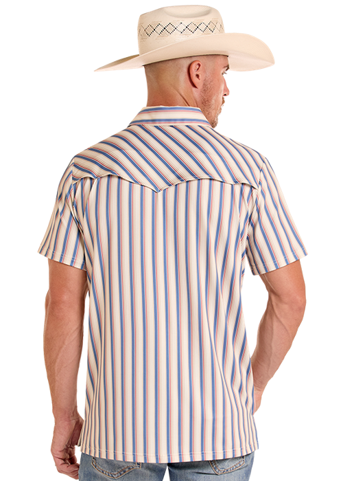Rock & Roll Striped Wester Polo Natural