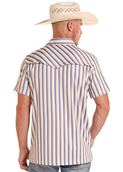 Rock & Roll Striped Wester Polo Natural