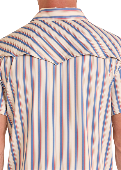 Rock & Roll Striped Wester Polo Natural