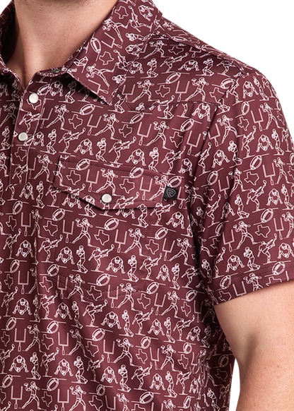 Rock & Roll College Game Day Polo Maroon