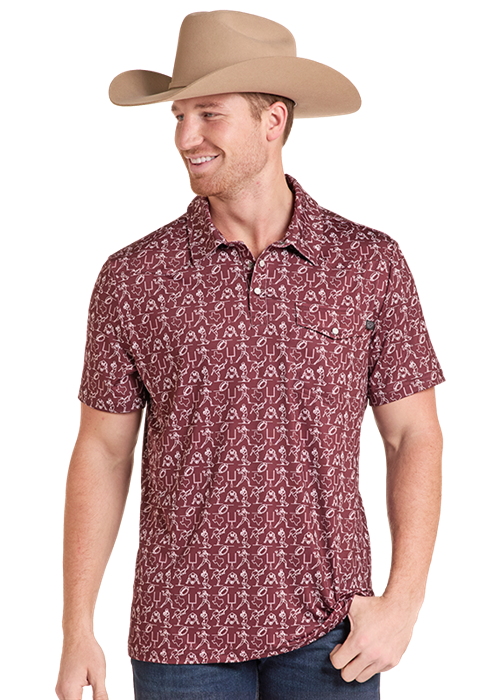 Rock & Roll College Game Day Polo Maroon