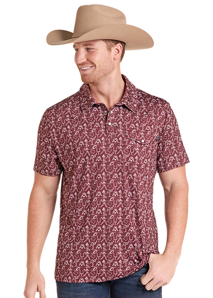 Rock & Roll College Game Day Polo Maroon