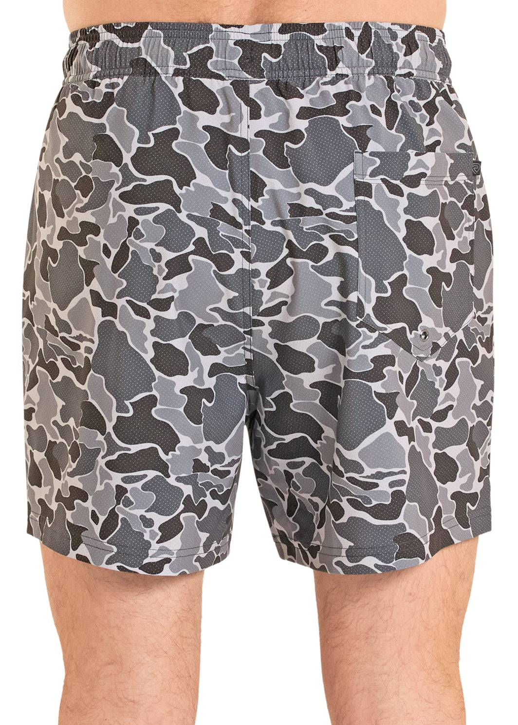 Panhandle Grey Camo Swim Board Short with Liner