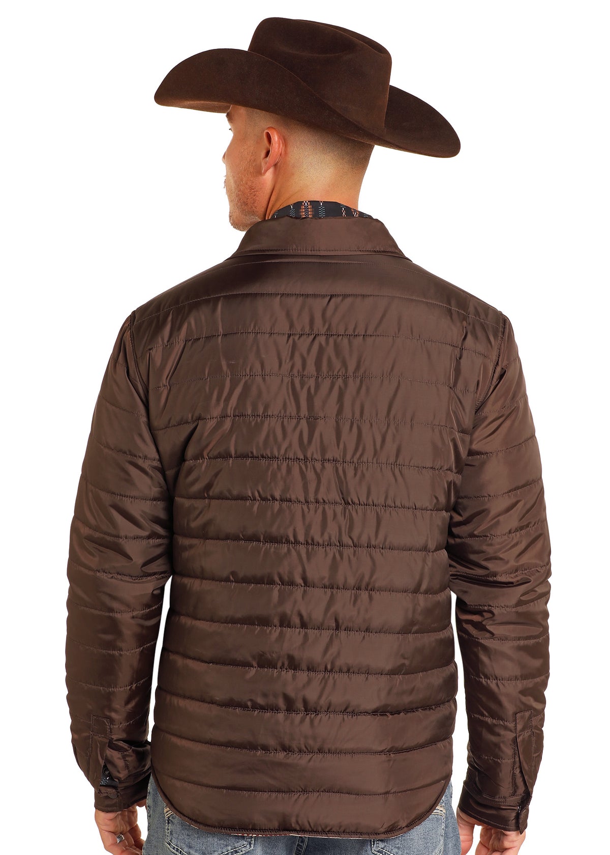 Rock & Roll Brown Long Puffer Jacket