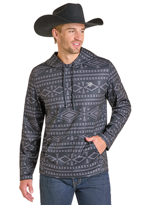 Panhandle Aztec Performance Hoodie Black