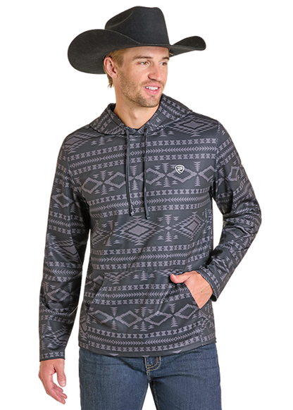 Panhandle Aztec Performance Hoodie Black
