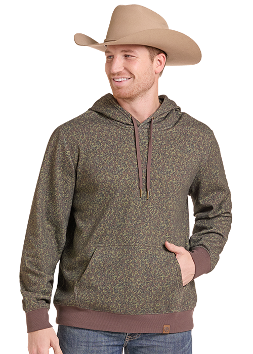 Rock & Roll Camo Printed Graphic Hoodie