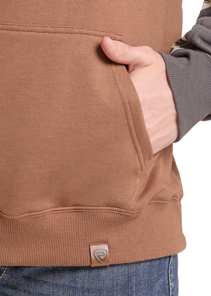 Rock & Roll Color Block Hoodie Brown/Camo/Grey