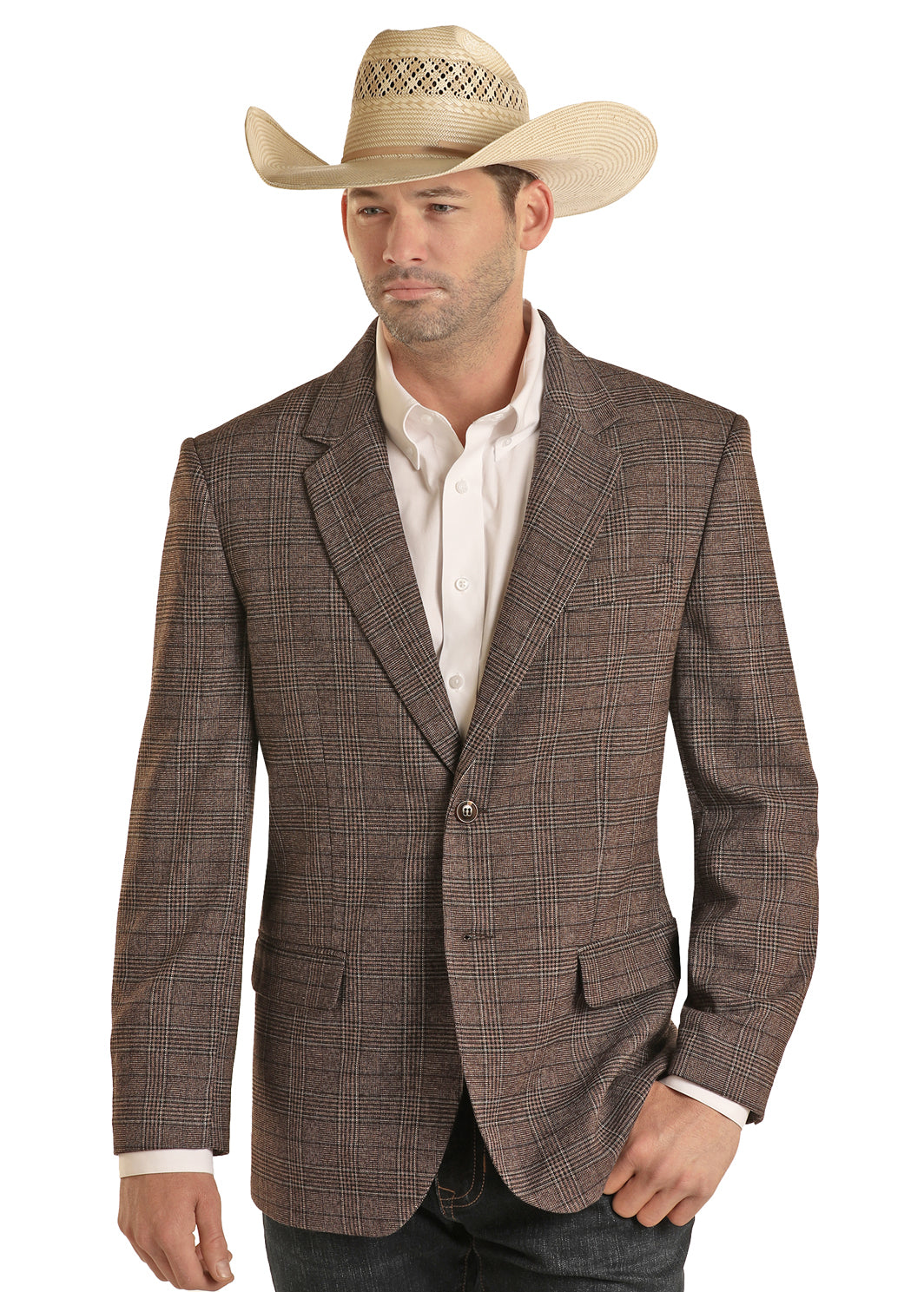 Rock & Roll Brown Plaid Sport Coat