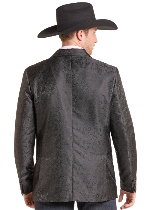 Panhandle Slim Black Paisley Jacquard Sports Coat