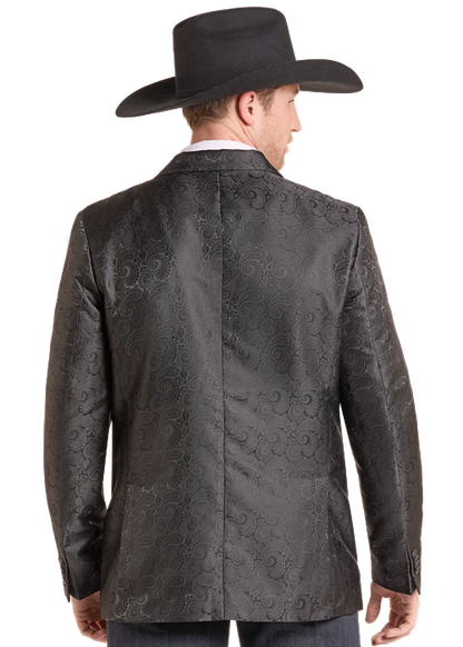 Panhandle Slim Black Paisley Jacquard Sports Coat