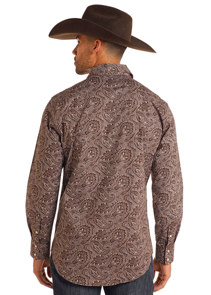 Rock & Roll Dark Brown Paisley Shirt