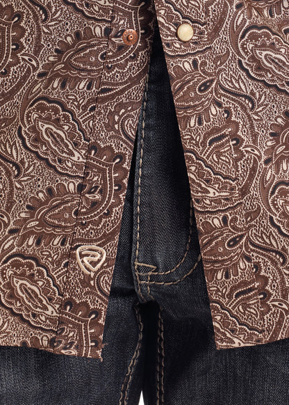 Rock & Roll Dark Brown Paisley Shirt