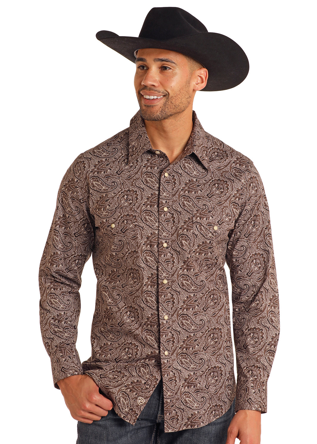 Rock & Roll Dark Brown Paisley Shirt