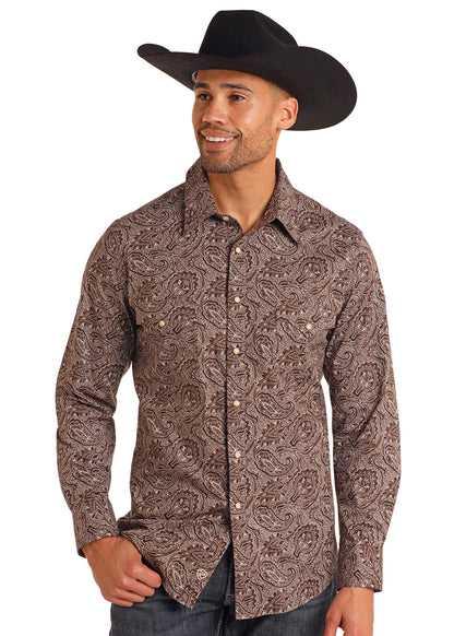 Rock & Roll Dark Brown Paisley Shirt