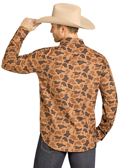 Rock & Roll Tek Long Sleeve Vented Shirt Camo Camel