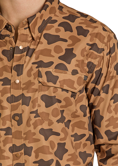 Rock & Roll Tek Long Sleeve Vented Shirt Camo Camel