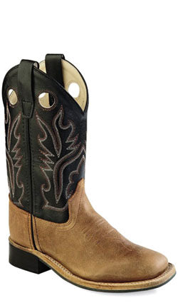Old West Black/Brown Square Toe