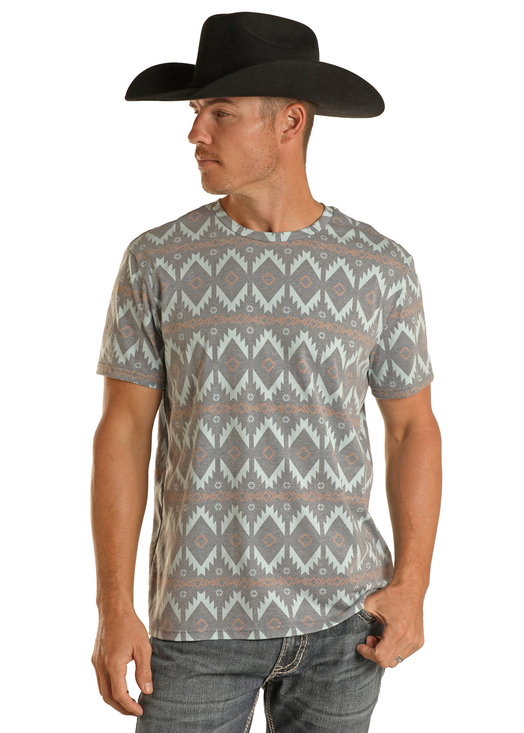 Rock & Roll Aztec Tee Indigo