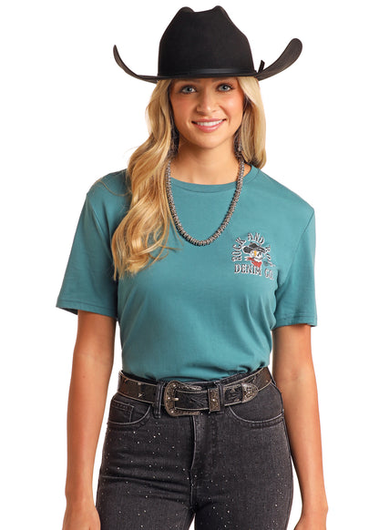 Rock & Roll Unisex Graphic Skull Tee Teal